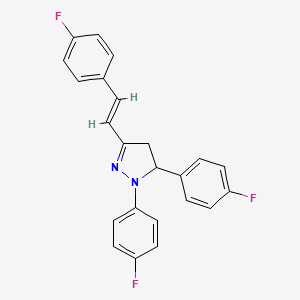 molecular formula C23H17F3N2 B3870151 1,5-bis(4-fluorophenyl)-3-[2-(4-fluorophenyl)vinyl]-4,5-dihydro-1H-pyrazole 