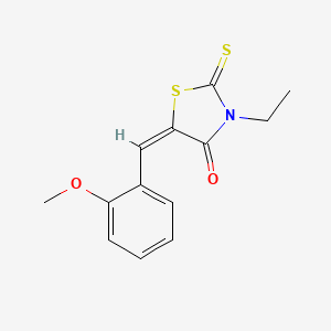 molecular formula C13H13NO2S2 B3870205 3-ethyl-5-(2-methoxybenzylidene)-2-thioxo-1,3-thiazolidin-4-one 