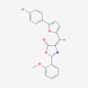 molecular formula C21H14BrNO4 B387021 4-{[5-(4-bromophenyl)-2-furyl]methylene}-2-(2-methoxyphenyl)-1,3-oxazol-5(4H)-one 