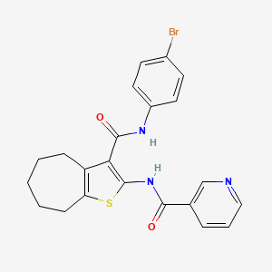 molecular formula C22H20BrN3O2S B3870257 N-(3-{[(4-bromophenyl)amino]carbonyl}-5,6,7,8-tetrahydro-4H-cyclohepta[b]thien-2-yl)nicotinamide 