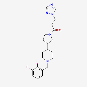 molecular formula C21H27F2N5O B3870264 1-(2,3-difluorobenzyl)-4-{1-[3-(1H-1,2,4-triazol-1-yl)propanoyl]-3-pyrrolidinyl}piperidine 