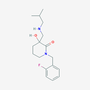 molecular formula C17H25FN2O2 B3870299 1-(2-fluorobenzyl)-3-hydroxy-3-[(isobutylamino)methyl]-2-piperidinone 