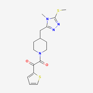 2-(4-{[4-methyl-5-(methylthio)-4H-1,2,4-triazol-3-yl]methyl}piperidin-1-yl)-2-oxo-1-(2-thienyl)ethanone