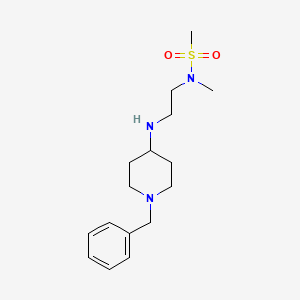 molecular formula C16H27N3O2S B3870305 N-{2-[(1-benzylpiperidin-4-yl)amino]ethyl}-N-methylmethanesulfonamide 