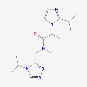molecular formula C16H26N6O B3870306 2-(2-isopropyl-1H-imidazol-1-yl)-N-[(4-isopropyl-4H-1,2,4-triazol-3-yl)methyl]-N-methylpropanamide 