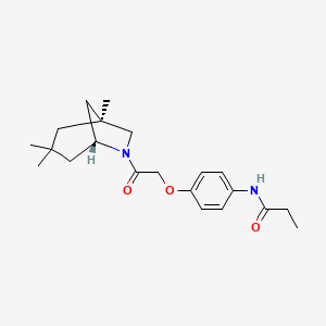 molecular formula C21H30N2O3 B3870309 N-(4-{2-oxo-2-[(1S*,5R*)-1,3,3-trimethyl-6-azabicyclo[3.2.1]oct-6-yl]ethoxy}phenyl)propanamide 