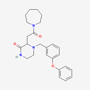3-[2-(1-azepanyl)-2-oxoethyl]-4-(3-phenoxybenzyl)-2-piperazinone