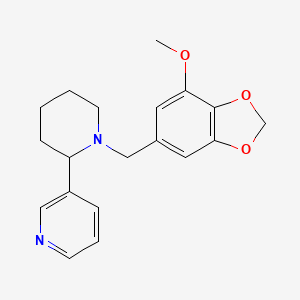 3-{1-[(7-methoxy-1,3-benzodioxol-5-yl)methyl]-2-piperidinyl}pyridine