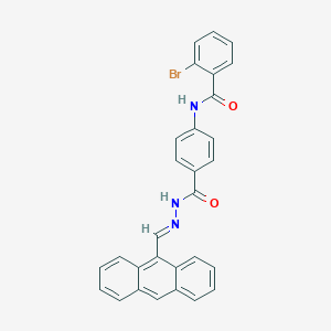 molecular formula C29H20BrN3O2 B387033 N-(4-{[2-(9-anthrylmethylene)hydrazino]carbonyl}phenyl)-2-bromobenzamide 