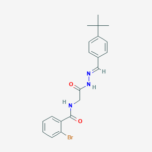 molecular formula C20H22BrN3O2 B387034 2-bromo-N-{2-[2-(4-tert-butylbenzylidene)hydrazino]-2-oxoethyl}benzamide 