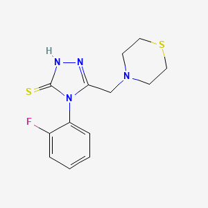 molecular formula C13H15FN4S2 B3870363 4-(2-fluorophenyl)-5-(4-thiomorpholinylmethyl)-2,4-dihydro-3H-1,2,4-triazole-3-thione 
