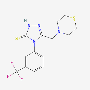 molecular formula C14H15F3N4S2 B3870371 5-(4-thiomorpholinylmethyl)-4-[3-(trifluoromethyl)phenyl]-2,4-dihydro-3H-1,2,4-triazole-3-thione 