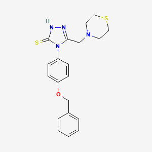 molecular formula C20H22N4OS2 B3870373 4-[4-(benzyloxy)phenyl]-5-(4-thiomorpholinylmethyl)-2,4-dihydro-3H-1,2,4-triazole-3-thione 
