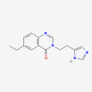 molecular formula C15H16N4O B3870374 6-ethyl-3-[2-(1H-imidazol-4-yl)ethyl]quinazolin-4(3H)-one 