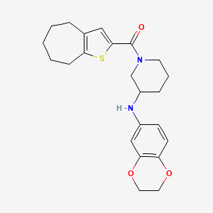 molecular formula C23H28N2O3S B3870385 N-(2,3-dihydro-1,4-benzodioxin-6-yl)-1-(5,6,7,8-tetrahydro-4H-cyclohepta[b]thien-2-ylcarbonyl)-3-piperidinamine 