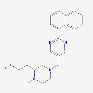 molecular formula C22H26N4O B3870423 2-(1-methyl-4-{[2-(1-naphthyl)-5-pyrimidinyl]methyl}-2-piperazinyl)ethanol 