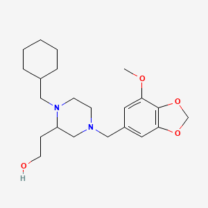 2-{1-(cyclohexylmethyl)-4-[(7-methoxy-1,3-benzodioxol-5-yl)methyl]-2-piperazinyl}ethanol