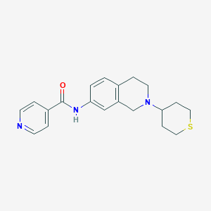 molecular formula C20H23N3OS B3870439 N-[2-(tetrahydro-2H-thiopyran-4-yl)-1,2,3,4-tetrahydro-7-isoquinolinyl]isonicotinamide 
