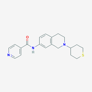 N-[2-(thian-4-yl)-3,4-dihydro-1H-isoquinolin-7-yl]pyridine-4-carboxamide