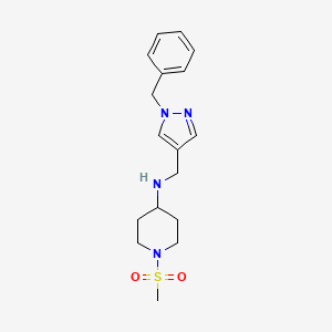 molecular formula C17H24N4O2S B3870444 N-[(1-benzyl-1H-pyrazol-4-yl)methyl]-1-(methylsulfonyl)piperidin-4-amine 