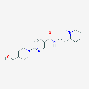 molecular formula C20H32N4O2 B3870445 6-[4-(hydroxymethyl)-1-piperidinyl]-N-[2-(1-methyl-2-piperidinyl)ethyl]nicotinamide 