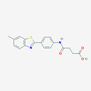 molecular formula C18H16N2O3S B387045 N-[4-(6-甲基苯并噻唑-2-基)-苯基]-琥珀酰胺酸 CAS No. 313233-60-2