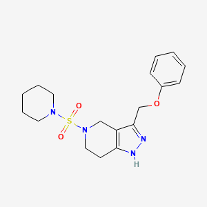 molecular formula C18H24N4O3S B3870465 3-(phenoxymethyl)-5-(1-piperidinylsulfonyl)-4,5,6,7-tetrahydro-1H-pyrazolo[4,3-c]pyridine 