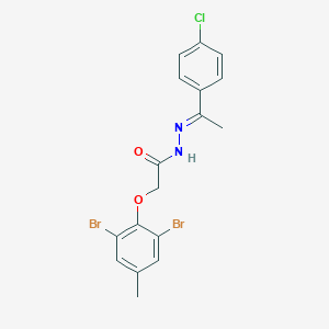 molecular formula C17H15Br2ClN2O2 B387051 N'-[1-(4-chlorophenyl)ethylidene]-2-(2,6-dibromo-4-methylphenoxy)acetohydrazide 