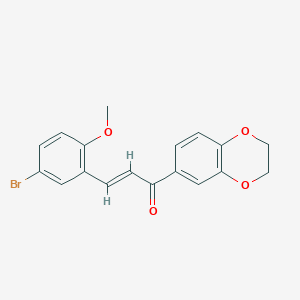 molecular formula C18H15BrO4 B3870518 3-(5-bromo-2-methoxyphenyl)-1-(2,3-dihydro-1,4-benzodioxin-6-yl)-2-propen-1-one 