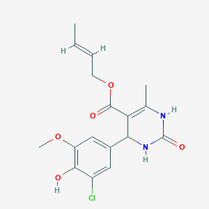 molecular formula C17H19ClN2O5 B3870524 2-buten-1-yl 4-(3-chloro-4-hydroxy-5-methoxyphenyl)-6-methyl-2-oxo-1,2,3,4-tetrahydro-5-pyrimidinecarboxylate 