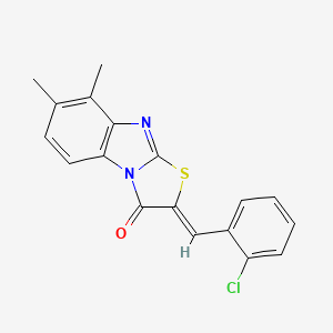molecular formula C18H13ClN2OS B3870532 2-(2-chlorobenzylidene)-7,8-dimethyl[1,3]thiazolo[3,2-a]benzimidazol-3(2H)-one 