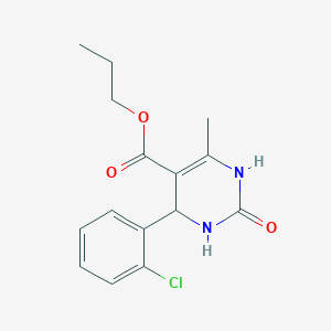 molecular formula C15H17ClN2O3 B3870537 propyl 4-(2-chlorophenyl)-6-methyl-2-oxo-1,2,3,4-tetrahydro-5-pyrimidinecarboxylate 