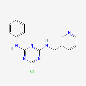 molecular formula C15H13ClN6 B3870539 6-chloro-N-phenyl-N'-(3-pyridinylmethyl)-1,3,5-triazine-2,4-diamine 
