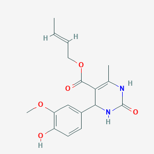 molecular formula C17H20N2O5 B3870588 2-buten-1-yl 4-(4-hydroxy-3-methoxyphenyl)-6-methyl-2-oxo-1,2,3,4-tetrahydro-5-pyrimidinecarboxylate 