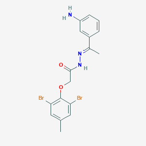 molecular formula C17H17Br2N3O2 B387061 N'-[1-(3-aminophenyl)ethylidene]-2-(2,6-dibromo-4-methylphenoxy)acetohydrazide 