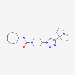 molecular formula C20H36N6O B3870610 4-[4-(1-amino-1-ethylpropyl)-1H-1,2,3-triazol-1-yl]-N-cycloheptyl-1-piperidinecarboxamide 