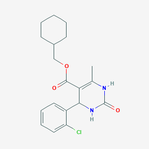 molecular formula C19H23ClN2O3 B3870618 cyclohexylmethyl 4-(2-chlorophenyl)-6-methyl-2-oxo-1,2,3,4-tetrahydro-5-pyrimidinecarboxylate 