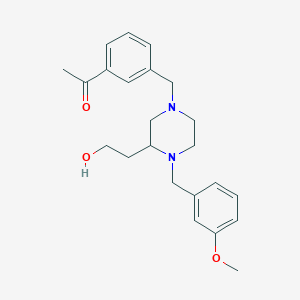 molecular formula C23H30N2O3 B3870621 1-(3-{[3-(2-hydroxyethyl)-4-(3-methoxybenzyl)-1-piperazinyl]methyl}phenyl)ethanone 