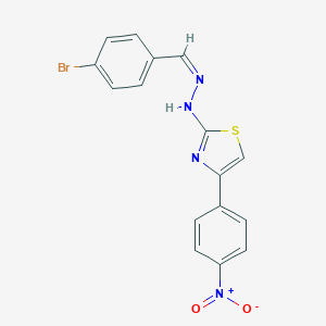 molecular formula C16H11BrN4O2S B387063 4-Bromobenzaldehyde (4-{4-nitrophenyl}-1,3-thiazol-2-yl)hydrazone 