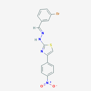 N-[(E)-(3-bromophenyl)methylideneamino]-4-(4-nitrophenyl)-1,3-thiazol-2-amine