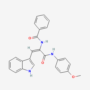 molecular formula C25H21N3O3 B3870659 N-(2-(1H-indol-3-yl)-1-{[(4-methoxyphenyl)amino]carbonyl}vinyl)benzamide 