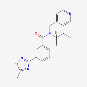 molecular formula C20H22N4O2 B3870673 N-(sec-butyl)-3-(5-methyl-1,2,4-oxadiazol-3-yl)-N-(pyridin-4-ylmethyl)benzamide 