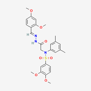 molecular formula C27H31N3O7S B3870679 N-{2-[2-(2,4-dimethoxybenzylidene)hydrazino]-2-oxoethyl}-N-(3,5-dimethylphenyl)-3,4-dimethoxybenzenesulfonamide 