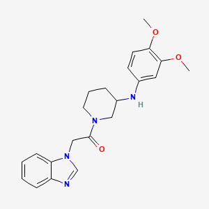 molecular formula C22H26N4O3 B3870690 1-(1H-benzimidazol-1-ylacetyl)-N-(3,4-dimethoxyphenyl)-3-piperidinamine 