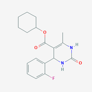 molecular formula C18H21FN2O3 B3870693 cyclohexyl 4-(2-fluorophenyl)-6-methyl-2-oxo-1,2,3,4-tetrahydro-5-pyrimidinecarboxylate 