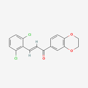 molecular formula C17H12Cl2O3 B3870712 3-(2,6-dichlorophenyl)-1-(2,3-dihydro-1,4-benzodioxin-6-yl)-2-propen-1-one 