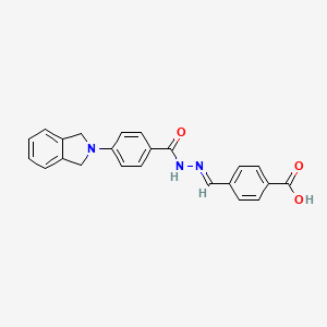 molecular formula C23H19N3O3 B3870726 4-{2-[4-(1,3-dihydro-2H-isoindol-2-yl)benzoyl]carbonohydrazonoyl}benzoic acid 