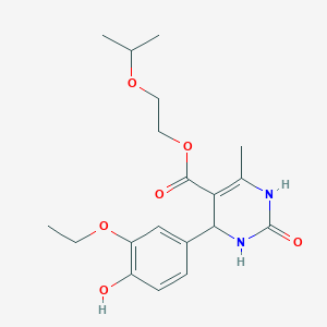 molecular formula C19H26N2O6 B3870755 2-isopropoxyethyl 4-(3-ethoxy-4-hydroxyphenyl)-6-methyl-2-oxo-1,2,3,4-tetrahydro-5-pyrimidinecarboxylate 
