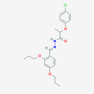 molecular formula C22H27ClN2O4 B387076 2-(4-chlorophenoxy)-N'-(2,4-dipropoxybenzylidene)propanohydrazide 