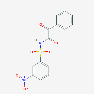 molecular formula C14H10N2O6S B3870763 N-[(3-nitrophenyl)sulfonyl]-2-oxo-2-phenylacetamide 